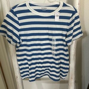 Old Navy Kids Blue and White Striped Tee